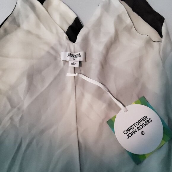 Chevron Striped Black White Dress Size 4 By Common Thread In Recycled Polyester - Picture 12 of 13